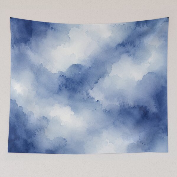 Item preview, Ethereal Navy Blue Watercolor Clouds designed and sold by Owcomm.
