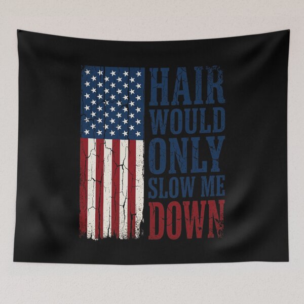Item preview, Hair Would Only Slow Me Down American Patriot Bald Man Veteran designed and sold by SofenArt.