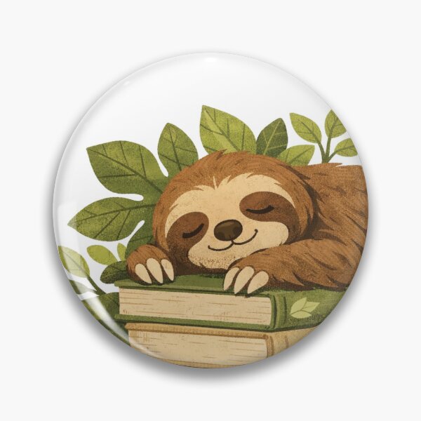 Item preview, textured sloth on books designed and sold by Daebak Cool.
