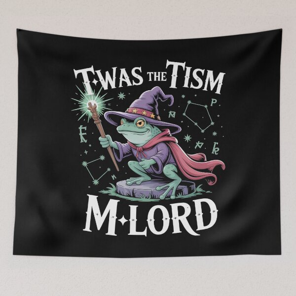 Item preview, T'was The 'Tism M'Lord Funny Autism Frog Wizard Medieval Knight Meme designed and sold by Redgiant87x.