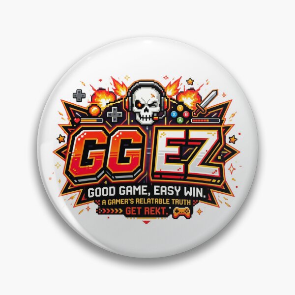 Item preview, GG EZ - Get Rekt Retro Gamer Skull designed and sold by Zack's Digital Threads.