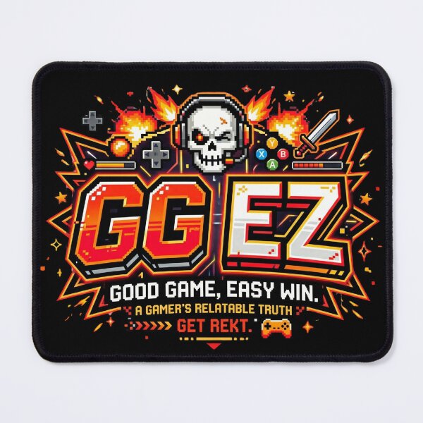 Item preview, GG EZ - Get Rekt Retro Gamer Skull designed and sold by LevelUpLad.
