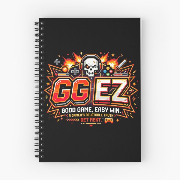 Item preview, GG EZ - Get Rekt Retro Gamer Skull designed and sold by LevelUpLad.