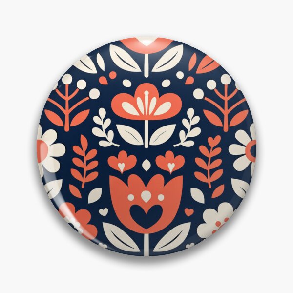 Item preview, Scandinavian Folk Floral Pattern designed and sold by Owcomm.