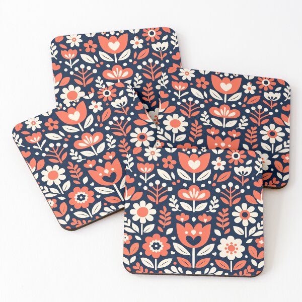 Item preview, Scandinavian Folk Floral Pattern designed and sold by Owcomm.