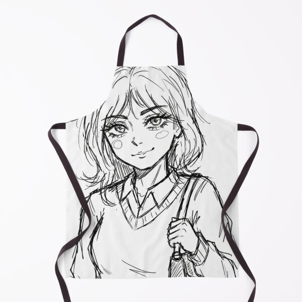 Item preview, Cute Anime Girl Sketch - Casual Aesthetic Tote Bag Art designed and sold by The Cozy Chapter.