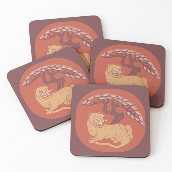 Item preview, Traditional Korean Minhwa Tiger and Pine Tree Art – Symbol of Luck, Protection and Prosperity designed and sold by allpalgo.