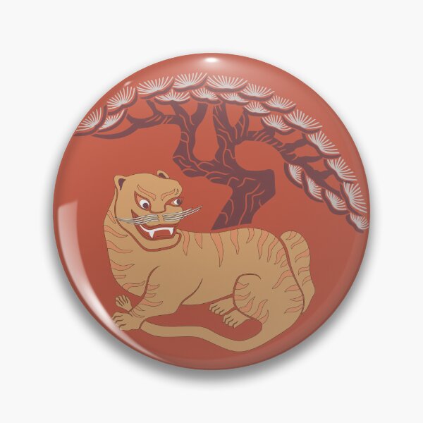 Item preview, Traditional Korean Minhwa Tiger and Pine Tree Art – Symbol of Luck, Protection and Prosperity designed and sold by allpalgo.