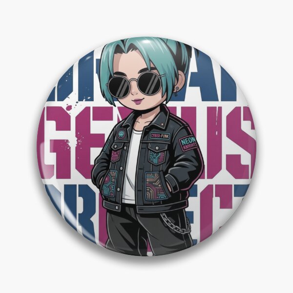 Item preview, Urban Genius Project Cyberpunk Denim Girl Streetwear Graphic Tee Design designed and sold by PixeoCreatives.