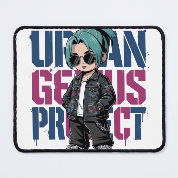 Item preview, Urban Genius Project Cyberpunk Denim Girl Streetwear Graphic Tee Design designed and sold by PixeoCreatives.