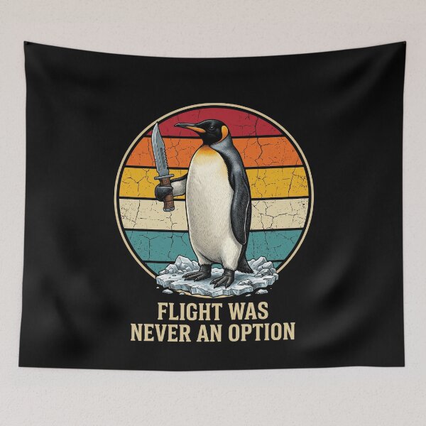 Item preview, Flight Was Never An Option Funny Penguin Knife Humor Animal Meme Lover designed and sold by SofenArt.