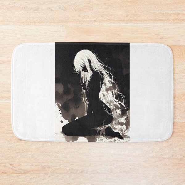 Item preview, Kneeling in the Dark, Anime Girl Silhouette designed and sold by Amber Sky Creations.
