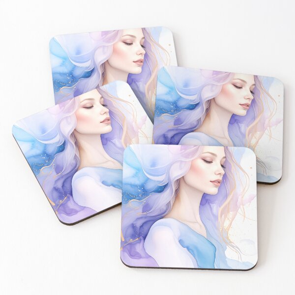 Item preview, Ethereal Watercolor Goddess Gold Foil designed and sold by ToxicInkArt.