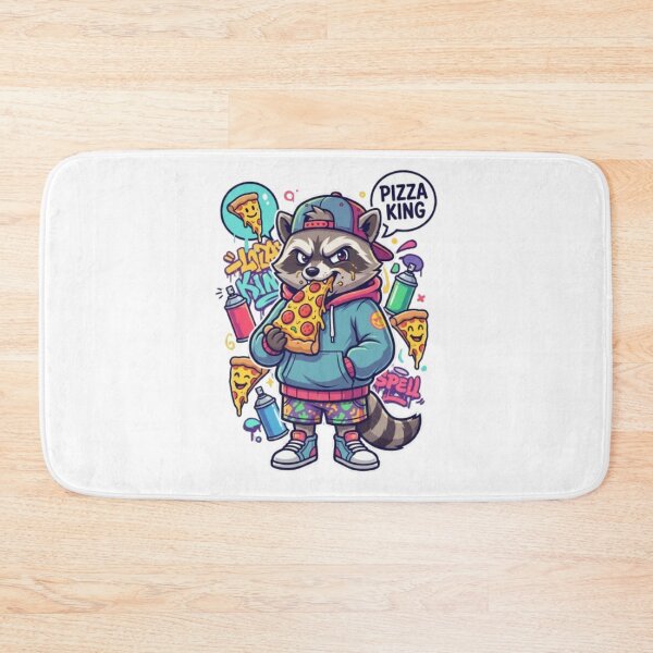 Item preview, Funny Raccoon Eating Pizza - Cartoon Streetwear Style T-Shirt designed and sold by PixelStyle Studio.