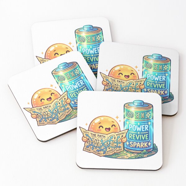Item preview, Lost but Recharged – Cute Adventure Energy Sticker designed and sold by CuteRage.