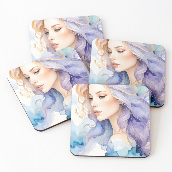 Item preview, Ethereal Watercolor Goddess Gold Foil designed and sold by ToxicInkArt.