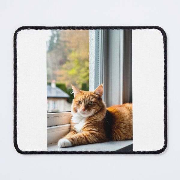 Item preview, Animals - Ginger and White Cat, Contemplation on a Windowsill designed and sold by DoodyPets.