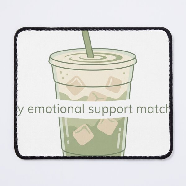 Item preview, My Emotional Support Matcha Iced Latte Aesthetic Vector designed and sold by The Cozy Chapter.