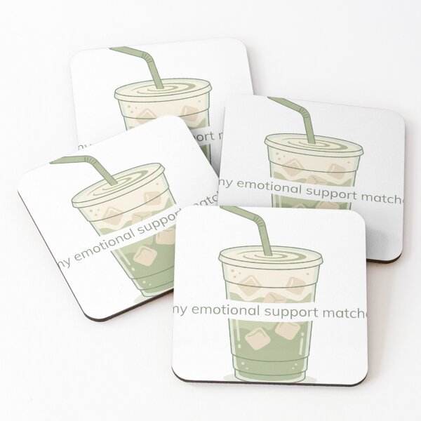 Item preview, My Emotional Support Matcha Iced Latte Aesthetic Vector designed and sold by The Cozy Chapter.