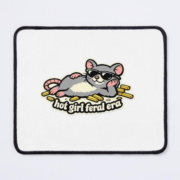 Item preview, Funny Rat Hot Girl Feral Era Black Sunglasses Sticker designed and sold by MIROUZ2000.