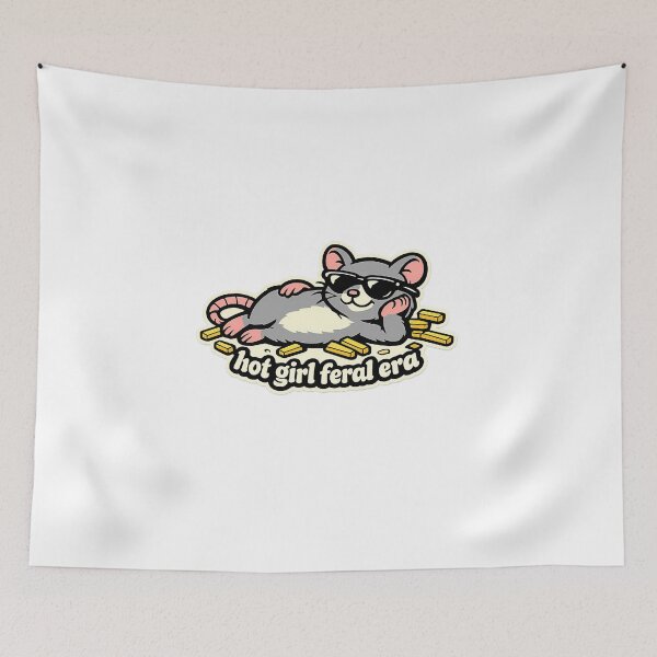 Item preview, Funny Rat Hot Girl Feral Era Black Sunglasses Sticker designed and sold by MIROUZ2000.