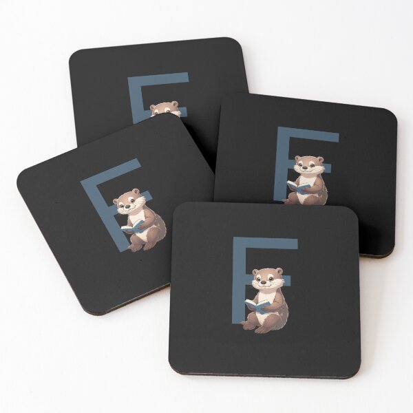 Item preview, Otter Reading Book Letter F designed and sold by Timowo Studio | Fine Line Wildlife Art & Modern Nature Graphics.
