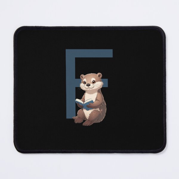 Item preview, Otter Reading Book Letter F designed and sold by Timowo Studio | Fine Line Wildlife Art & Modern Nature Graphics.
