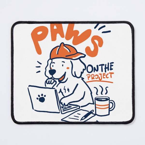 Item preview, Paws on the Project Cute Dog Working on Laptop designed and sold by Volta Studio .