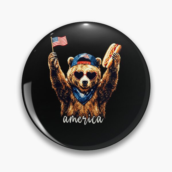 Item preview, Feral Bear Patriotic USA Funny Hot Dog Independence Day  designed and sold by MotivaChic.