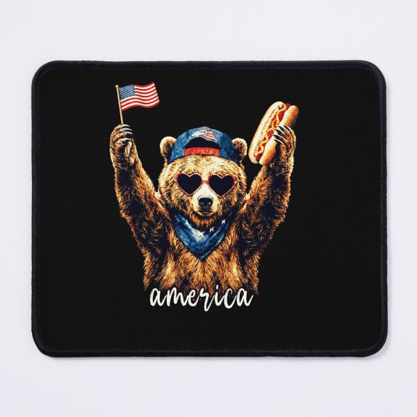 Item preview, Feral Bear Patriotic USA Funny Hot Dog Independence Day designed and sold by MotivaChic.