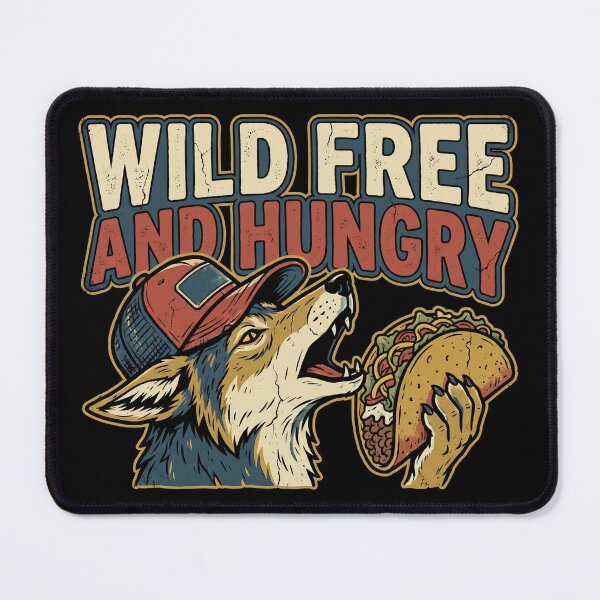 Item preview, Wild Free And Hungry Funny Wolf Taco Shirt designed and sold by TeNovaStudio ⭐⭐⭐⭐⭐.