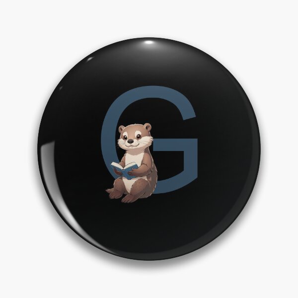 Item preview, Otter Reading Book Letter G designed and sold by Timowo Studio | Fine Line Wildlife Art & Modern Nature Graphics.