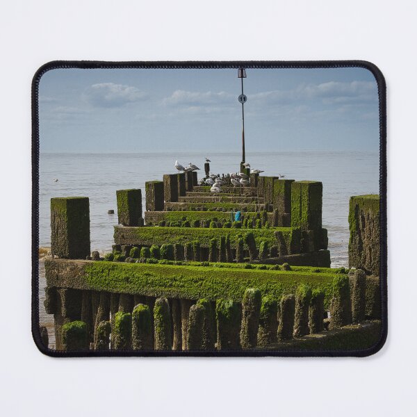 Item preview, Hunstanton Norfolk Zigzag Breakwater covered in Seagulls designed and sold by MikeWalksUK.