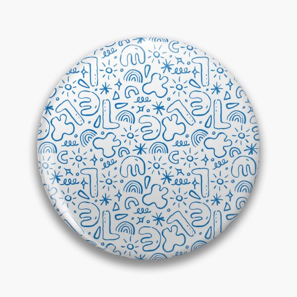 Item preview, Blue Abstract Doodle Seamless Pattern White Background. designed and sold by Zaya_art.