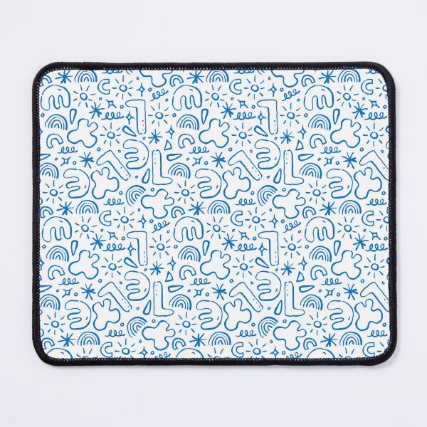 Item preview, Blue Abstract Doodle Seamless Pattern White Background. designed and sold by Zaya_art.
