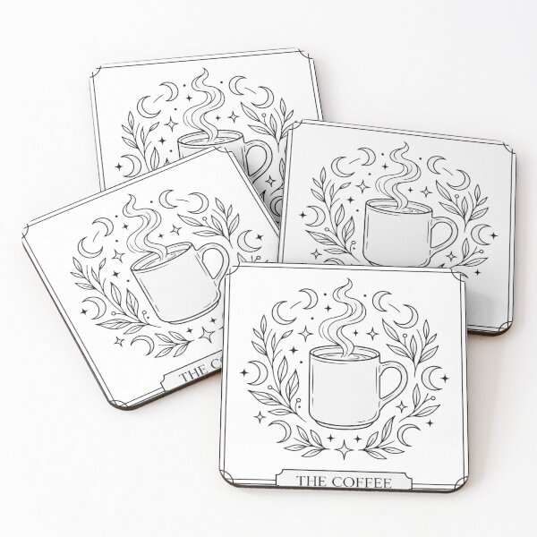 Item preview, The Coffee Tarot Card Minimalist Celestial Occult Art designed and sold by The Cozy Chapter.