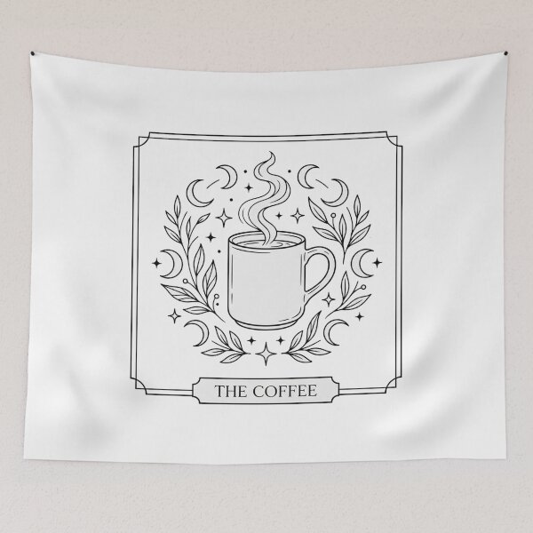 Item preview, The Coffee Tarot Card Minimalist Celestial Occult Art designed and sold by The Cozy Chapter.