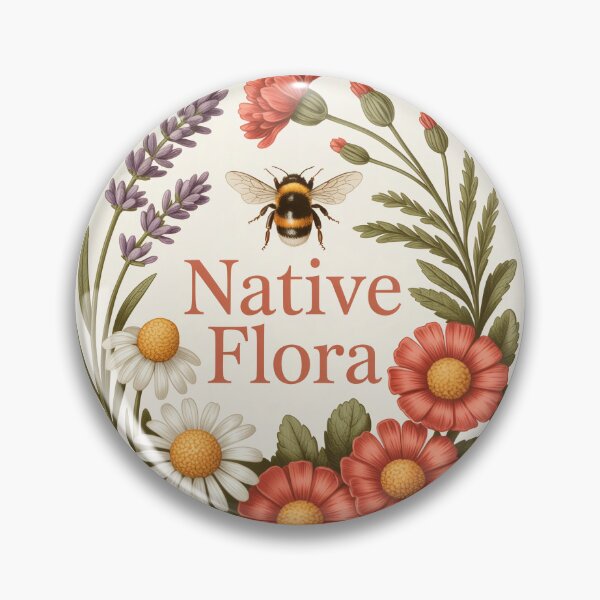 Item preview, Vintage Wildflowers and Bee Native Flora Cottagecore Art designed and sold by NuvoraNest.