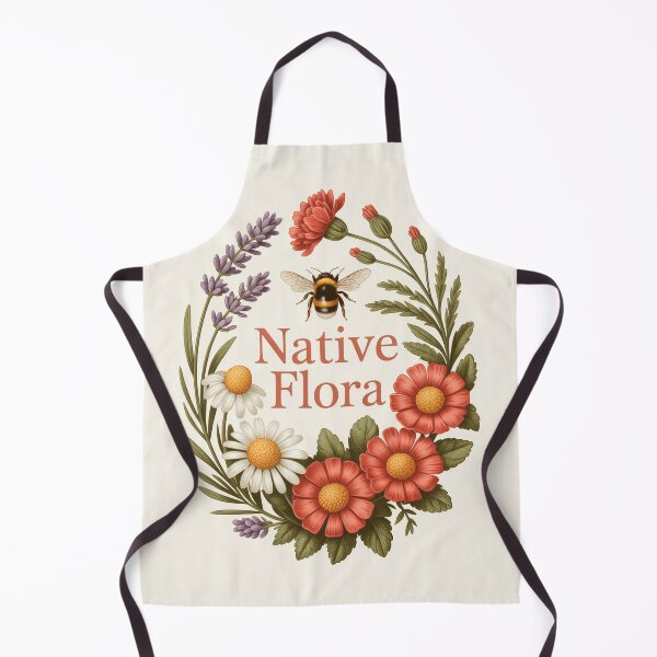 Item preview, Vintage Wildflowers and Bee Native Flora Cottagecore Art designed and sold by NuvoraNest.