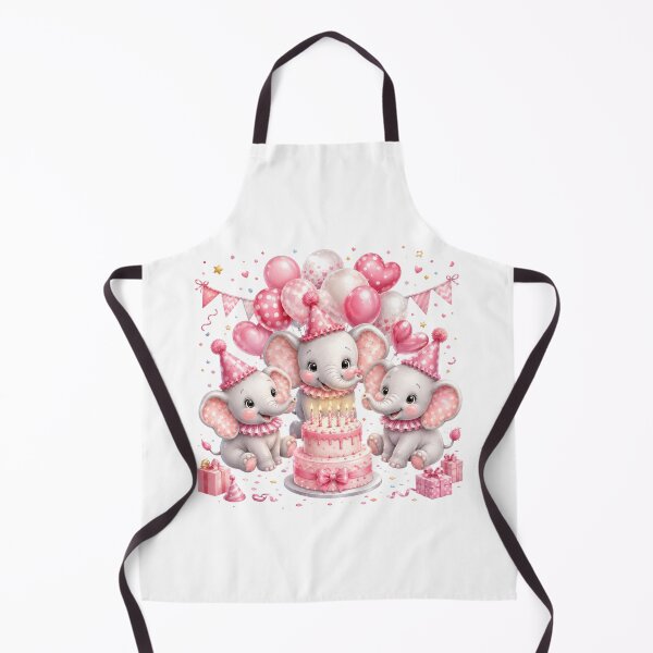 Item preview, Cute Pink Baby Elephant Birthday Party Cake Balloons Illustration designed and sold by Celebrate & Sparkle.