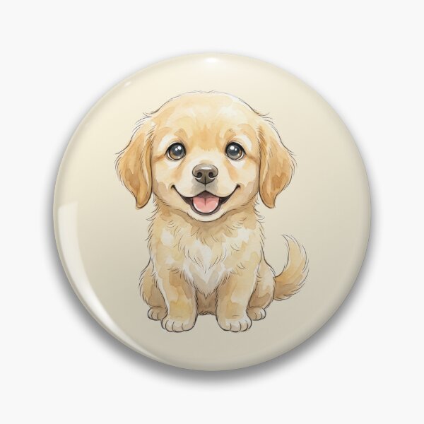 Item preview, Engineered Innocence: Cute Golden Retriever Watercolor Print designed and sold by FreiherrPK.