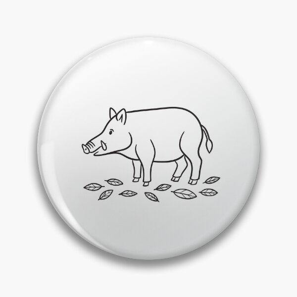 Item preview, Forest Boar with Tusks Among Fallen Leaves designed and sold by rasagamastore.