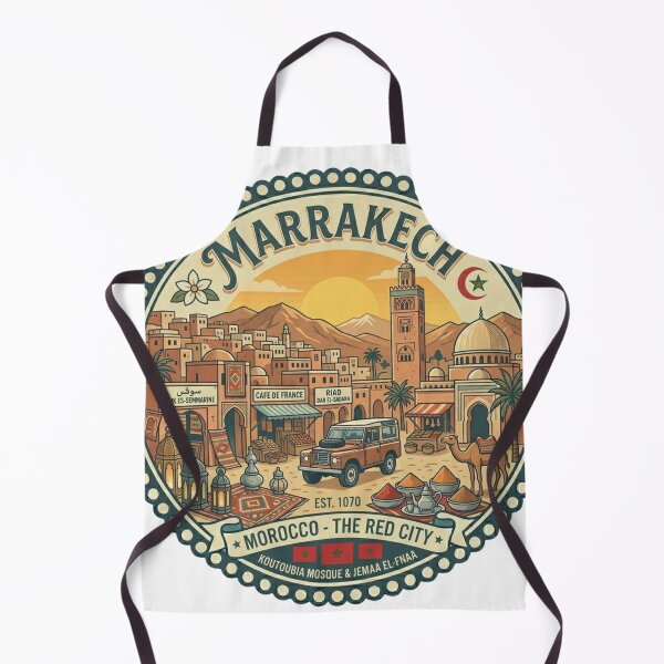 Item preview, Vintage Marrakech Morocco Red City Travel Poster Illustration designed and sold by EverBranz-stor.