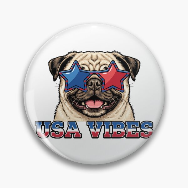 Item preview, 4th of July Pug Dog American Flag Art designed and sold by TeNovaStudio.