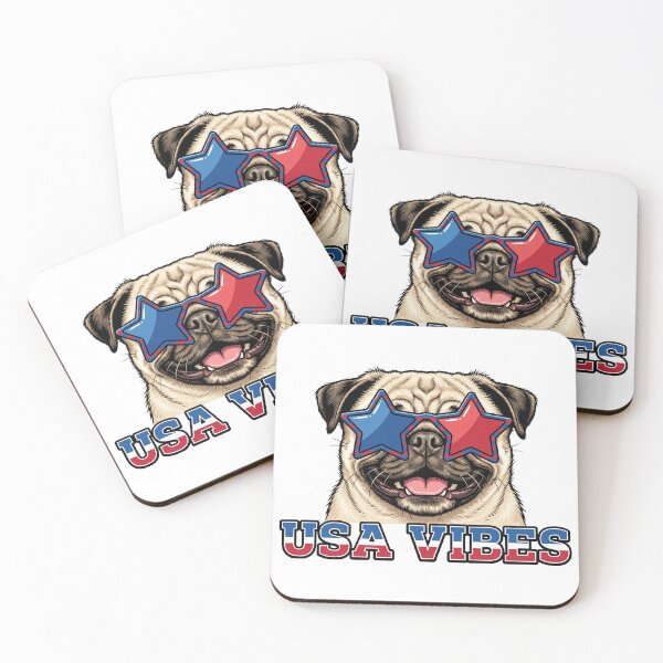 Item preview, 4th of July Pug Dog American Flag Art designed and sold by TeNovaStudio.