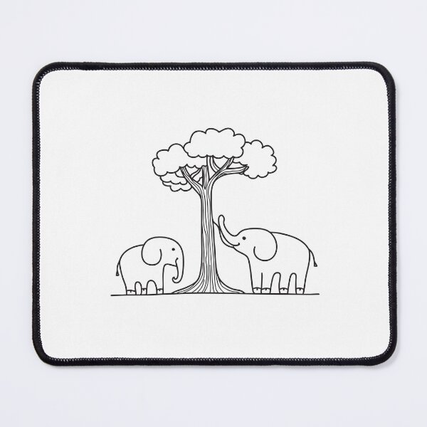 Item preview, A group of elephants with tusks standing next to a tall tree designed and sold by rasagamastore.