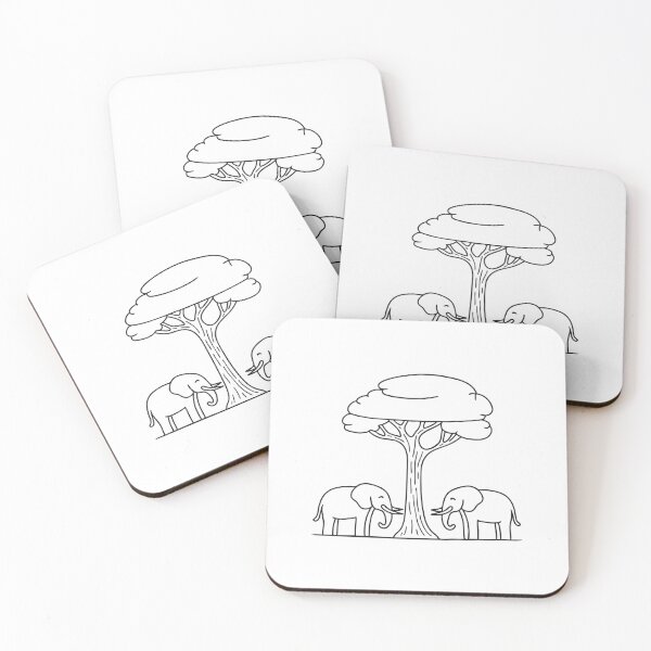 Item preview, Herd of Elephants Gathered Near Tree designed and sold by rasagamastore.