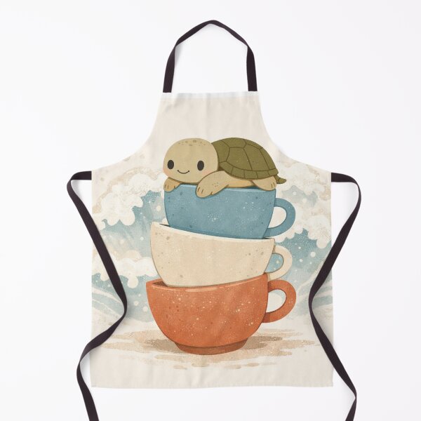 Item preview, Minimal sea turtle on stacked cups designed and sold by Daebak Cool.