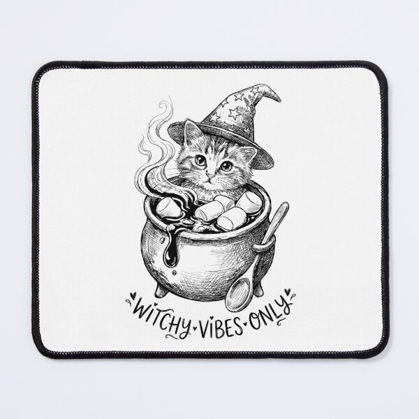 Item preview, Tea-Time Cauldron Cat - Kawaii Witch designed and sold by bapupa.