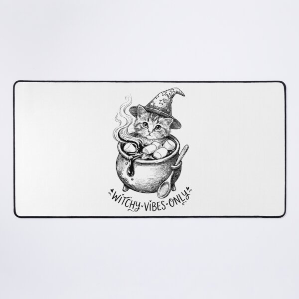 Item preview, Tea-Time Cauldron Cat - Kawaii Witch designed and sold by bapupa.